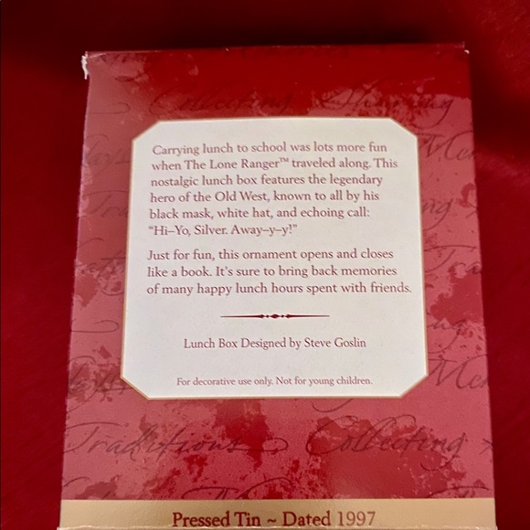 Mini LONE RANGER Lunch Box (2 Sided) Ornament - Picture 4 of 5